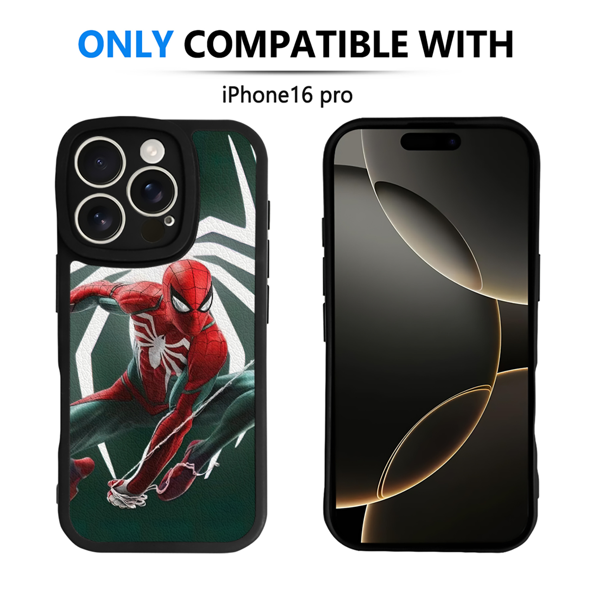 Spider Man スパイダーマン 【iPhone 16シリーズ対応】シリコンスマホケース（レザー調） 材質：シリコン